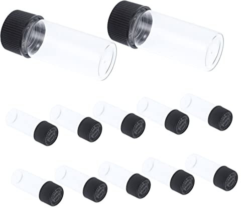 WEKADRIN 12pcs Glass Bottles 25ml Small Empty Sample Containers Screw Cap Leak-proof for Travel Lab Storage