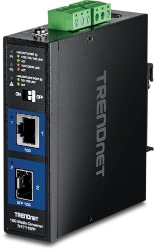 TRENDnet Industrial 10G SFP+ Media Converter, TI-F711SFP