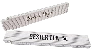 Schmalz® Zollstock mit UV-Druck oder Gravur, Geschenkidee für Handwerker, Papa, Opa, Heimwerker, Maßband mit Namen und Logo und Text, personalisiert, beidseitig bedruckt