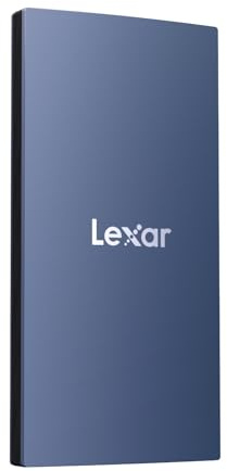 Lexar ES3 SSD Externe 2To, USB3.2 Gen2 Portable SSD, PSSD jusqu'à 1 050Mo/s en Lecture, 1 000Mo/s en écriture, Disque SSD Externe Compatible avec iPhone série 15/Mac/PS5/XBOX (Bleu)