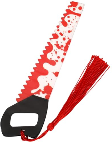 craspire Marque Pages d'halloween en Acrylique avec Pompons Motif Éclaboussures de Sang Idéal pour Les Écrivains Les Officiers Les Enseignants Les Amis Les Romans d'horreur Les Romans Policiers