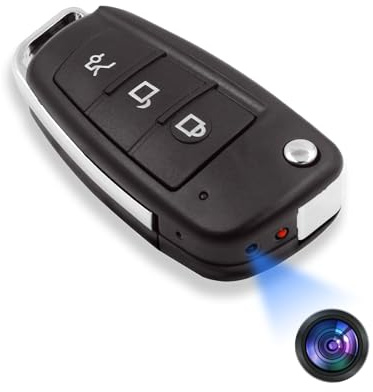 IKLOOCQ HD 1080P Mini Spy Camera Hidden Camera Car Key | Secret Camera for Home No WiFi Needed, Spy Nanny Cam for Outdoor Security with Motion Detection and Night Vision