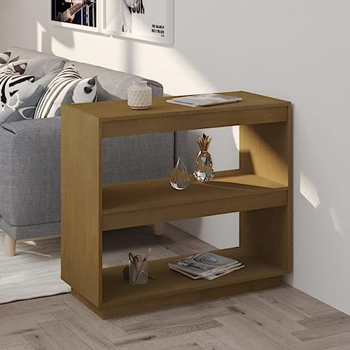 Mimdixy Regal, Standregal, Küchenregal, Büroregale, Dekoregal, Bücherregal Honigbraun 80x35x71 cm Massivholz Kiefer Für Schlafzimmer, Homeoffice, Platzsparend