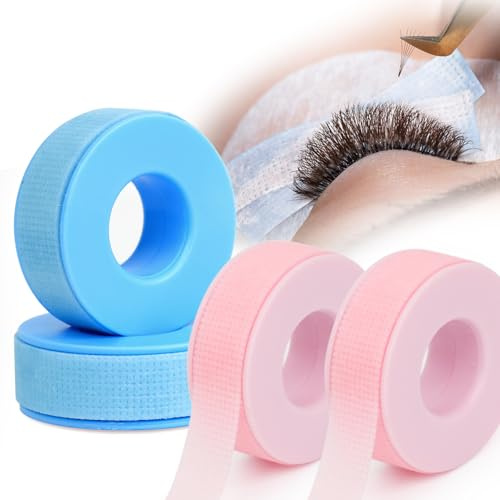 EMEDA Cinta para Pestañas de Silicona para Extensiones - Fácil de Despegar, para Piel Sensible, Microperforada y Transpirable - Para Maquillaje, Labios, Sombras de Ojos, Uso en Casa y Salón