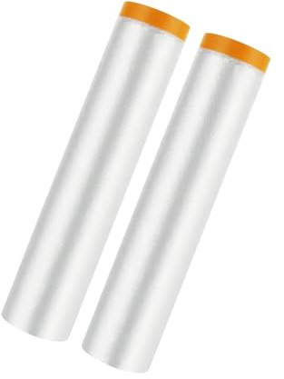 2 Rollen Abdeckfolie mit Klebeband, 200cm x 20m Selbstklebende Malerfolie, Transparente Abdeckfolienrollen Selbstklebende Farbe Staubschutzfolie für Möbel Auto Boden Wand