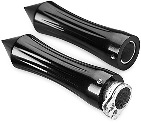 New 2 x Tribal Spike Black Anodized Billet Aluminum Handlebar Grips with Throttle Fits for 7/8 inch Handle Bar Motorcycle Bike