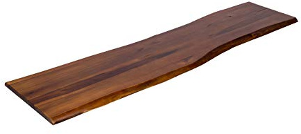 SAM Baumkanten-Platte Bankplatte 180x40 cm Akazie Cognac, massiv, lackiert | stilvolle Holzplatte mit echter Baumkante, Akazienholz cognacfarben, pflegeleichtes Unikat, aus Massivholz