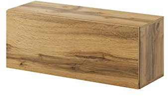 Furniture24 Hängeschrank Vigo, Horizontale oder Vertikale Montage, Wandschrank mit 1 Tür, Schrank, Kommode, Wohnzimmerschrank, Grifflose Öffnen, Push to Open (Wotan Eiche)