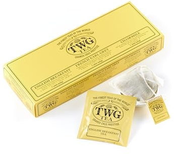 TWG Tea | Classic Selection | Teebox mit 3 Sorten | Exklusive Teemischungen | 15 Handgenähte Teebeutel aus Baumwolle | Geschenkset
