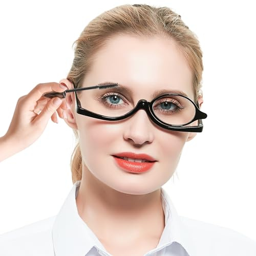 OCCI CHIARI Eye Make Up Reading Glasses Women Magnifying Eyewear Rotatable Cosmetic Eyeglasses 100 125 150 175 200 225 250 275 300 350 400 500 600(Black 2.75)