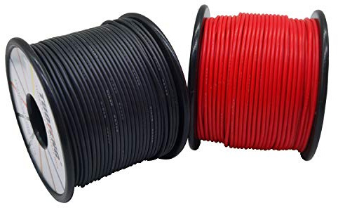 TUOFENG 22 AWG elektrisk tråd, 60 meter, svart tråd och 60 meter röd tråd, 22 Gauge flexibel silikontråd, kabelspole av förtennad koppartråd