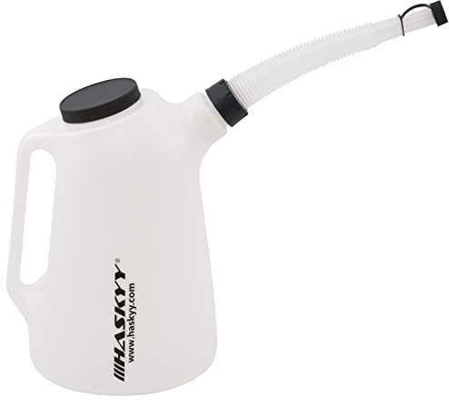 HASKYY Verseuse d'huile 1, 2, 3, 4, 5, 6, 8, L - Verre doseur - 8 l - Blanc