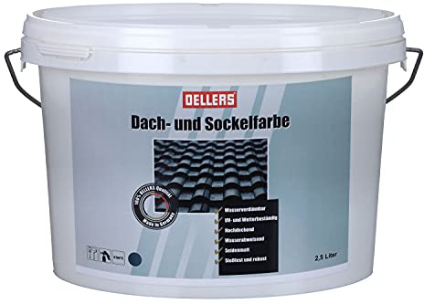 OELLERS RoofColor ®, DACH- & SOCKELFARBE, 2,5 Liter, RAL 7016 Anthrazitgrau, hochdeckend, bester Schutz für Ihr Dach und den Sockelbereich, Dachbeschichtung, wetterbeständig
