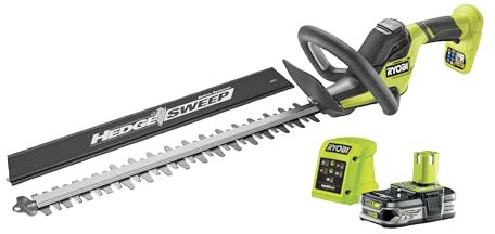Ryobi Akku-Heckenschere ONE+ 18 V, Messerlänge 50 cm, mit 2,5 Ah Akku & Ladegerät, Modell RY18HT50A-125