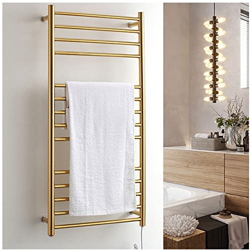 VVLXRIC Termoarredo Elettrico, Riscaldamento Rapido Rotondo Scaldasalviette Elettrico Design, Impermeabile A 360 Gradi Facile da Installare Scaldasalviette Elettrici,14Bars