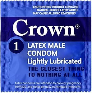 Crown Condoms — 1008 Count — Lubricated Latex Condoms — Bulk 1008 Per Pack