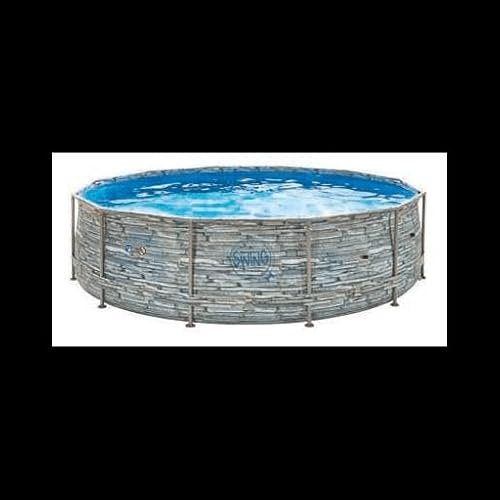 Swing Frame Stone Piscine 4,88 x 1,22 m | Piscine | Piscine Hors-Sol | Montage Rapide | Durable | Piscine | Robuste