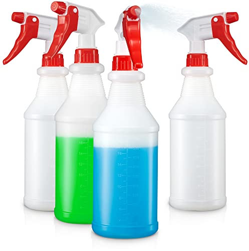 SUPER+ 2 Pack Plastic Spray Bottles 10 OZ – Leak Proof, Adjustable Nozzle, Empty Spray Bottles For Cleaning Solutions, Plants, Pet, Or Diy Spray Bottle