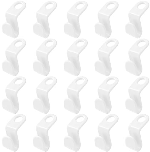 20 Piezas Ganchos para Perchas,Ganchos para Perchas de Ropa | Mini Organizador de Perchas,Ganchos Conectores para Perchas,Ganchos de Conexión en Ahorrar Espacio,Blanco