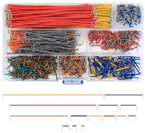 840 Pcs Male‑to‑Male Breadboard Jumper Wire Kit, Assorted Solderless Cables | 14 Lengths Preformed U‑Shape Jumper Wires, Electronic Prototyping Accessories for Solderless Breadboard Circuit Projects