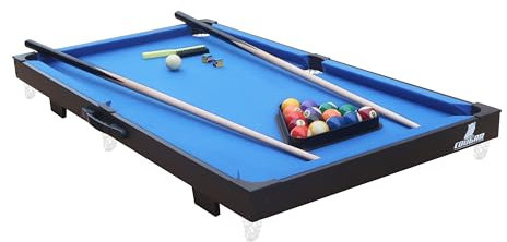 Cougar Mini Billardtisch Tragbar in Blau | Kleiner Pooltisch inkl. Zubehör | Indoor Pool/Billard für Kinder & Erwachsene | 118 x 64 x 12 cm
