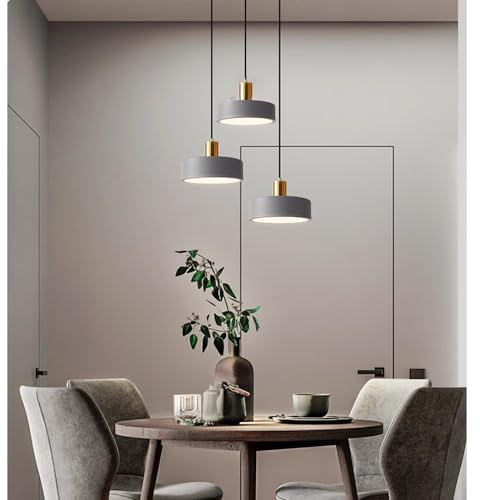 Chao Zan Cerchio Lampada a Sospensione 36W (LED 3 colori Luce) Metallo Acrilico Lampadario Moderno Sospeso Regolabile Luce Pendente per Soggiorno Camera da Letto Cucina (Grigio)