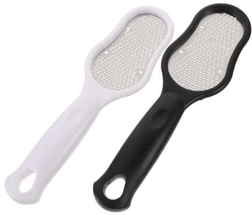 Archivo de Pedicura para Pies, 2 Piezas, Abs y Acero Inoxidable | Cuchilla para Quitar Callos y Durezas, Varios Estilos, Blanco, Limpieza y Reutilización Estilo Aleatorio