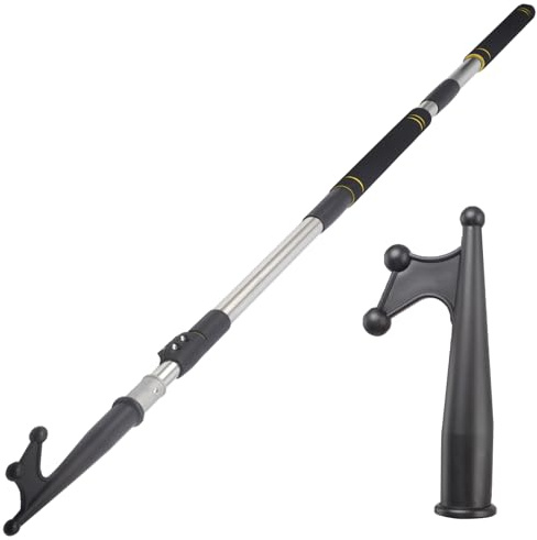Telescoping Boat Hook Pole for Docking, 2.46-8.8ft Boat Hook long handle heavy duty made of stainless reinforced tube non-slip sturdy rustproof easy to carry design essential boat accessories.(8.8ft)