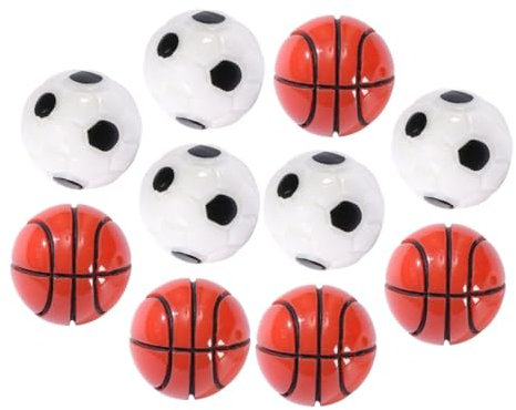 ifundom 10stücke Mini-fußbälle Miniatur Basketball Sportbälle Für Puppenhaus Kleines Hausornament DIY-zubehör Mit Exquisiten Details Und Feiner Verarbeitung