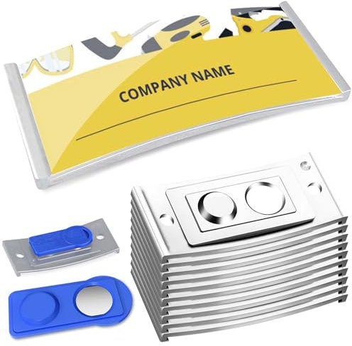 10 Stück Namensschilder Magnet: 75x32mm für Kleidung, Transparent, Modisch Gewölbt, Magnetisch für Konferenzen, Präsentationen