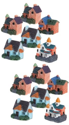 HANABASS 12 STK Miniaturhaus Miniature House Terrarium zubehör Patio-Dekoration Schattenkasten-Dekoration Garden Decor Miniatur-Zubehör Landschaftsbau Handwerk Mikrogarten Miniaturgarten