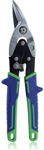 SPEEDWOX 10 Inch Aviation Tin Snips Offset Aviation Snip Right Cut Tin Cutting Shears Right Offset Cut Aviation Snip Metal Cutter Shears for Cutting Metal Sheet with Safety Latch and Hanging Hole