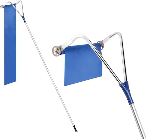 JOCHEN Rastrillo de Techo para Quitar Nieve, rastrillo de Nieve Extensible de 5 a 20 pies para Techo, Palo extendido Ajustable de 5 x 4 pies, Mango Antideslizante para Quitar Nieve, Hojas y escombros