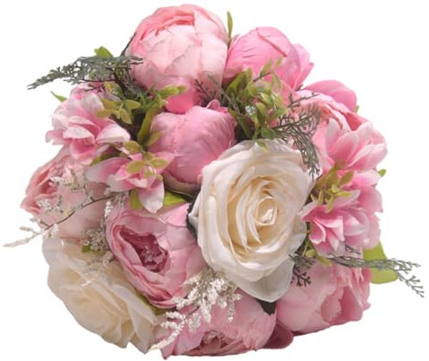 YIZITU Künstliche Rosensträuße mit Band, Hochzeitssträuße für Brautschmuck, Brautjungfern, Jahrestag, Hochzeit, Fotografie-Requisiten