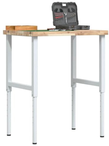 Furniture Select-Werkbank, 80 x 60 x (73-99,5) cm, Massivholz, Akazie, rechteckig