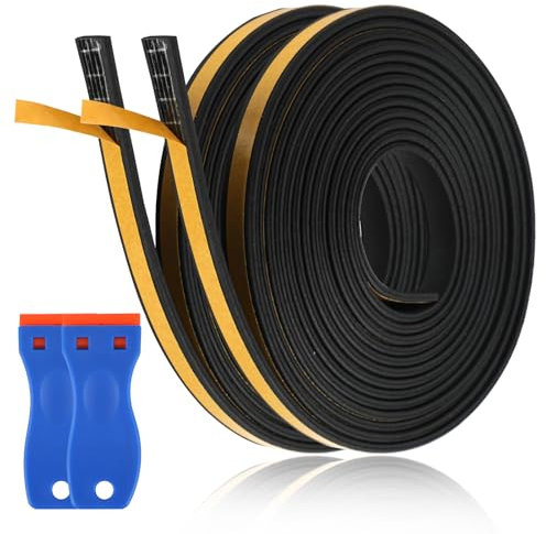2 Piezas 3 Metros Cinta de Sellado para Placa de Cocción 9mmx2mm Junta de Sellado Vitroceramica Cinta Selladora Espuma Adhesiva con Raspador Pequeño Burlete Sellar Vitroceramica para Puertas Ventanas