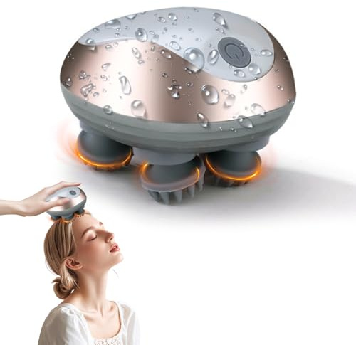 Electric Scalp Massager, Waterproof Hair Massager Scalp for Hair Growth, Portable Handheld with Silicone Heads for Body Relaxation, for Head Neck Leg Body, Gifts for Women Men