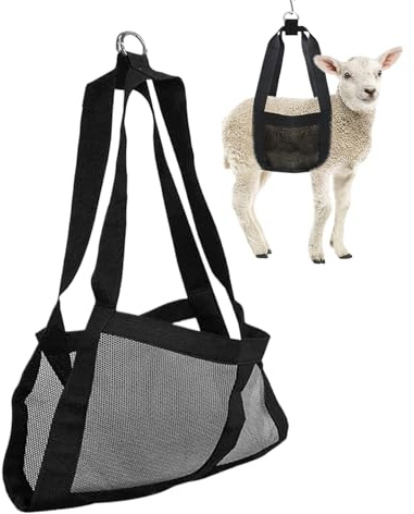 Échec À L'échelle De Chèvre - Système De Pesée pour Animaux, Pèse-bétail Robuste | Faisceau De Levée pour Veaux, Sangles Réglables Anti-dérapantes pour Utilisation en Ferme Et Gestion du Bétail