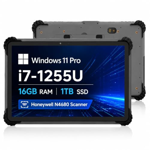 Breloom ST13-U - Tablet robusto, 13,3 Windows 11 Pro Tablet Intel I5-1235U, 8GB+256GB, IP65 impermeabile, 4G LTE/GPS/BT5.2/WiFi 6, fotocamera 13MP+5MP, batteria 8000mAh (I7, 16+1T, w/2D)