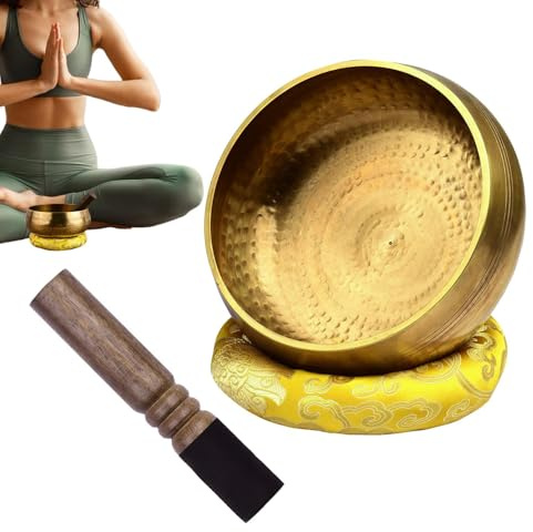 Klangschalen Set - Handgefertigte Nepal Klangschale Für Meditation Aus Bronze,Chimes Entspannungshilfe Schlafhilfe Für Wohnzimmer Studio Tisch