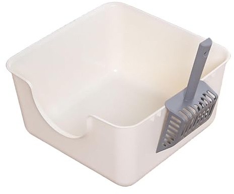 ter trlitay ， Öppen topplåda for husdjurssand Kattsandsbassäng Kitty ströpanna Stänksäker och strö Scooper höjd for alla typer av kattsand,(Black)