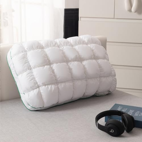 YOUR MOON Soft Support Pillow Standard Size, Fluffy Down Alternative Pillows for Sleeping, Hotel Quality Bed Pillows for Side and Back Sleepers,100% Cotton Shell (White)