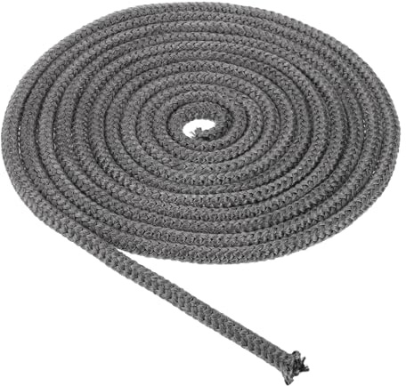 PATIKIL Stove Rope 8mm x 5 Meters, Graphite Fiberglass Round High-Temperature Resistance Seal Rope Replacement Gasket for Stoves Fireplace Door, Black