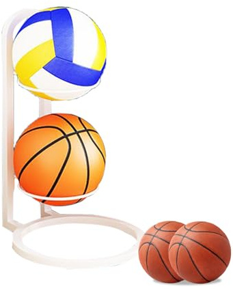 zwxqe Soporte organizador de voleibol de hierro, organizador de pelotas multicapa, para dormitorio, sala de estar, garaje