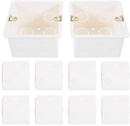 COHEALI 10 Pezzi Scatola di Presa a Muro Tipo 86 in PVC Resistente Scatola di Montaggio Nascosta da Incasso Struttura Stabile e Facile Installazione per Impianti Colore Casuale
