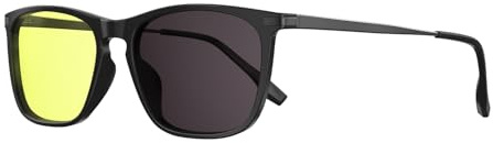 Goiteia Photochromic Night Driving Glasses for Men & Women, Anti Glare Night Vision Glasses for Driving, Blocks Blue Light from LED Headlights, Dual AR Coating