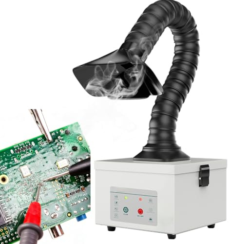 Aspiración de soldadura de 45 W, aspiración de humo con filtro de carbón activo, absorbedor de humo de escritorio, 138 m³/h, limpieza de humo silenciosa para humo de soldadura, vapor láser y polvo