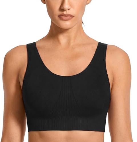 Uniexcosm Adjustable Sports Bra for Women, Padded Wireless Medium Support Bra Top Seamless Comfort Full Coverage Bralette Vest Gym Yoga Running Bra for Workout Everyday Wear
