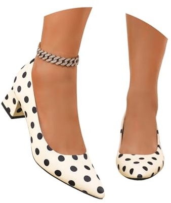 Genérico Elegantes Zapatos de Vestir Femeninos Punta Afilada tacón Grueso diseño Ideales Temporadas otoño