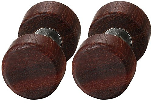 JewelryWe Schmuck Edelstahl Ohrstecker Tunnel Ohrringe Ohrschmuck Holz Modeschmuck für Damen und Herren